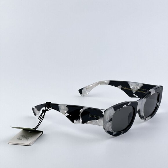 Gucci GG1627S 002 BRAND NEW Sunglasses Black Havana Grey Oval Unisex - Picture 5 of 9